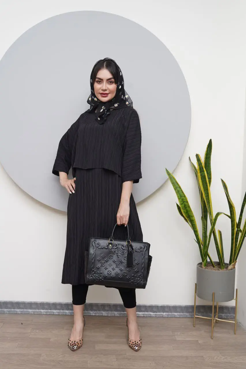 ⭕️ست شومیز و سارافون کراش ساده 
