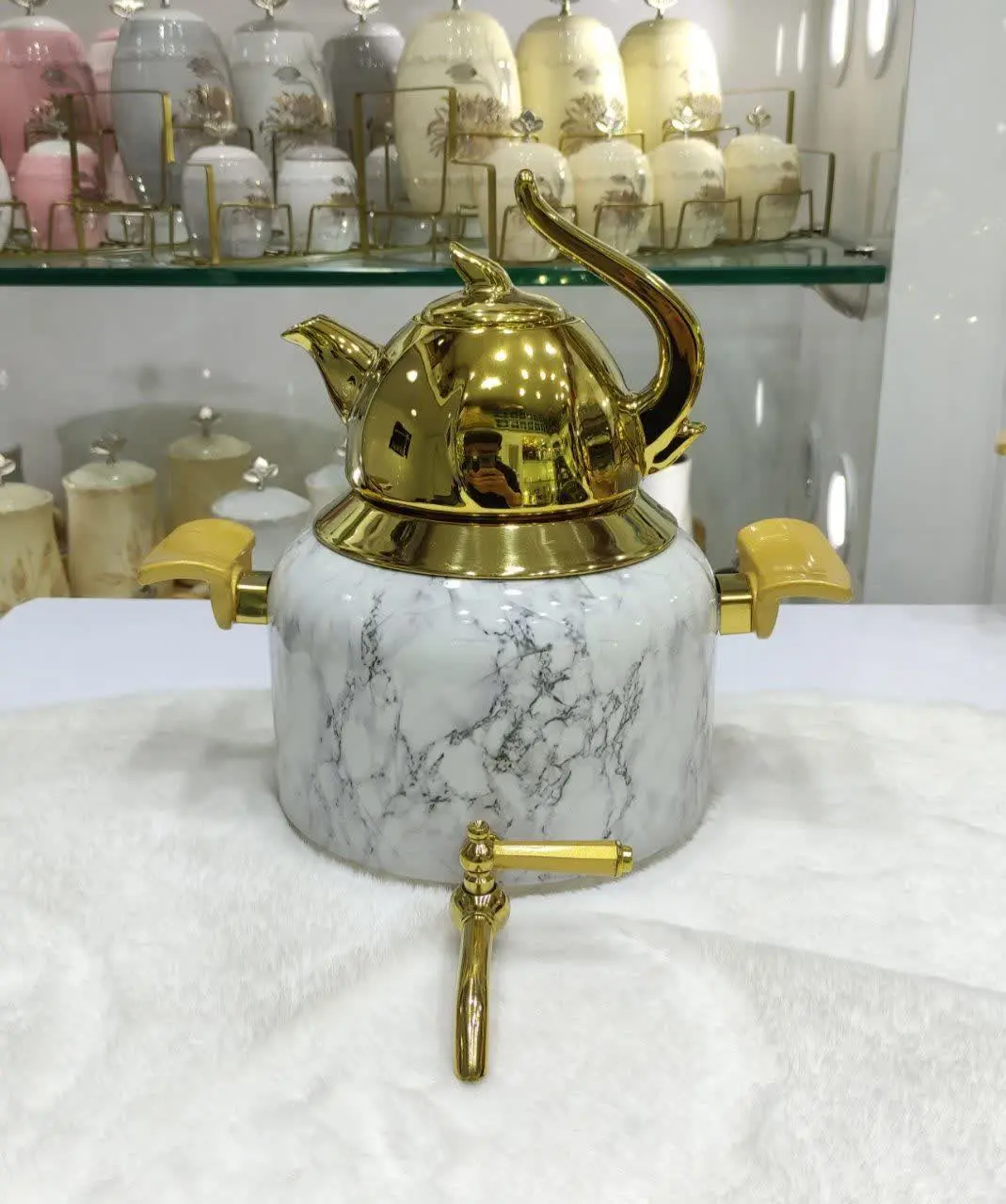 کتری قوری شیردار طرح سنگ
