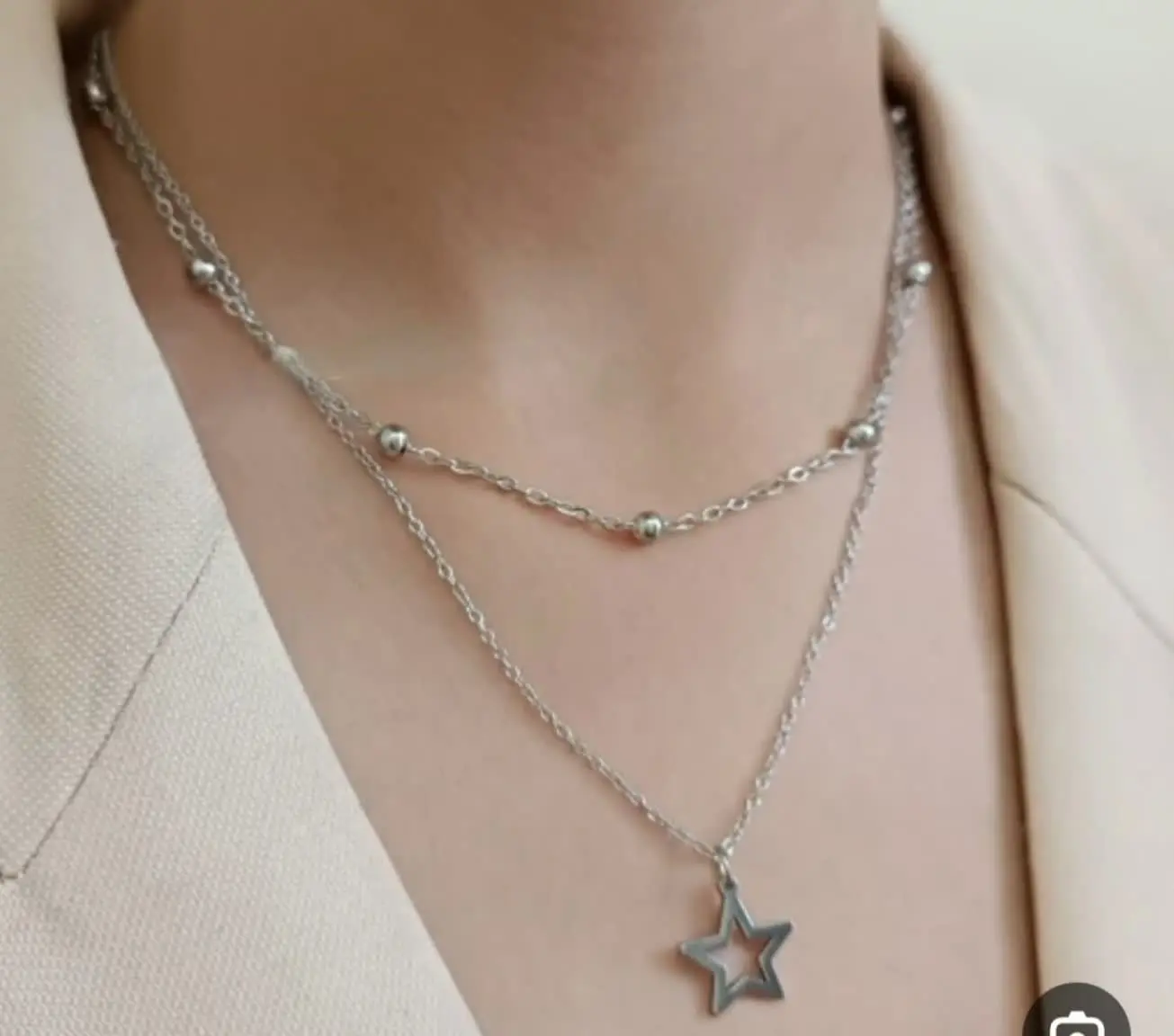 💍گردنبند دو ردیفه ی خلخال ب...