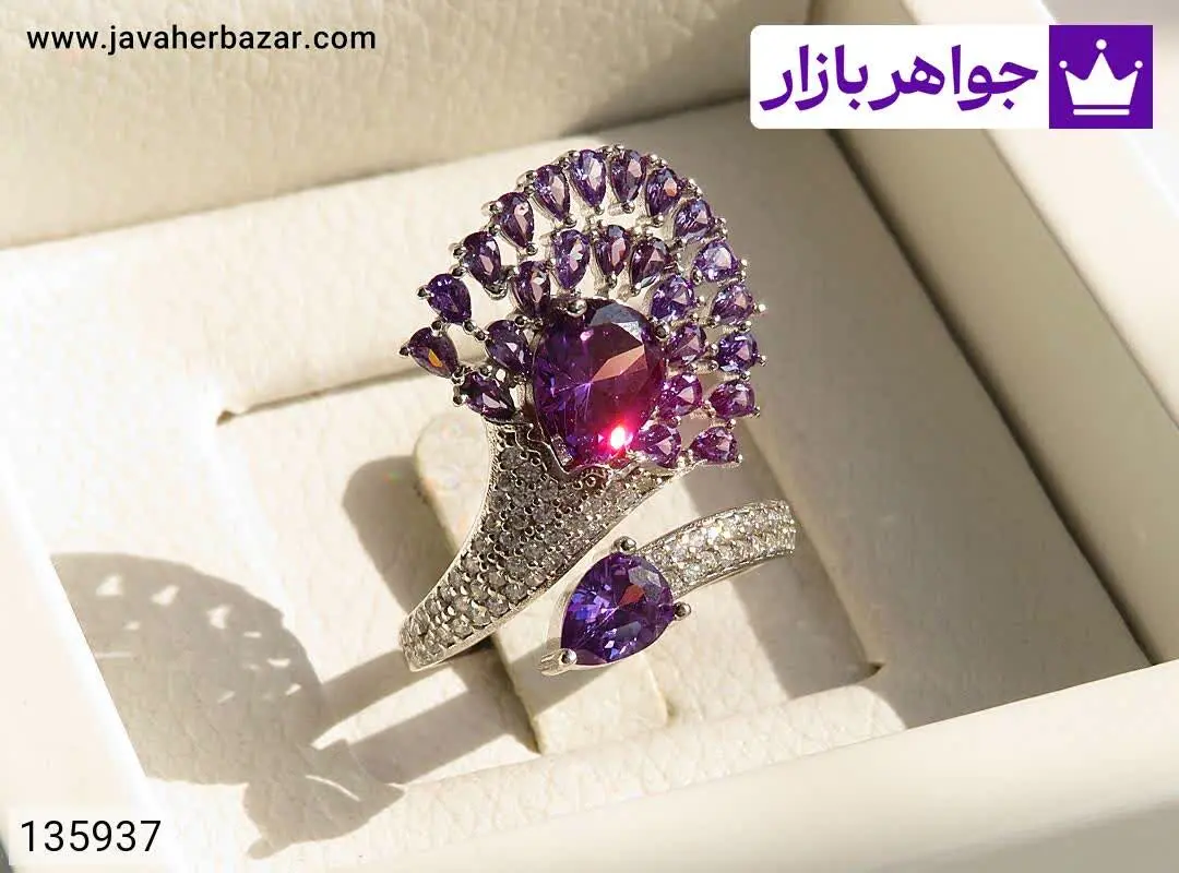 انگشتر نقره سنتاتیک زیبا زن...