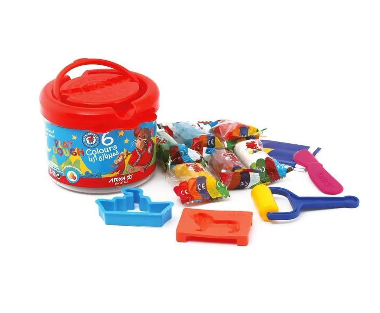 خمیر سطلی ۶ رنگ آریا 
