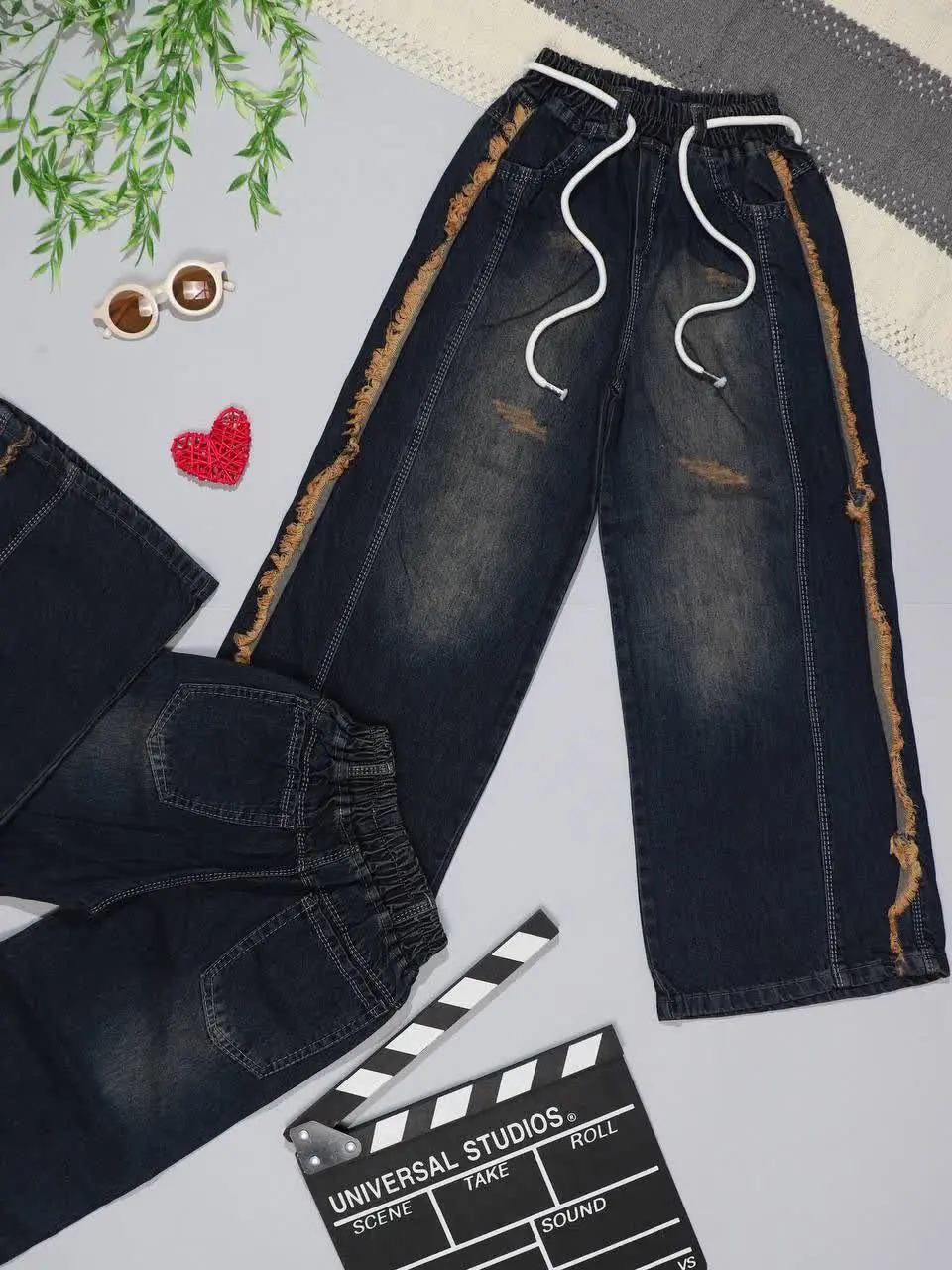 👫شلوار جین شافل کثیف شور بغ...