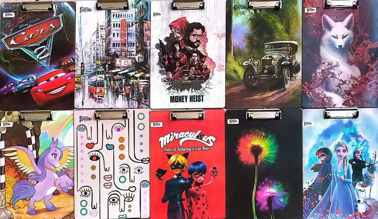 تخته شاسی ام دی اف A۴ تک سلفون در طرح‌های متنوع 
