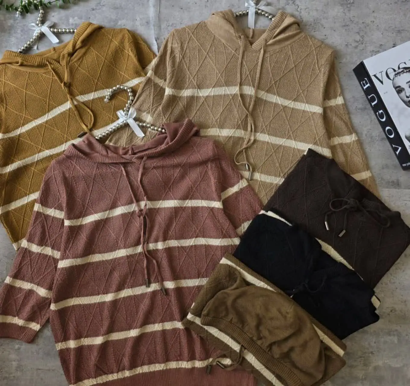 هودی بافت فانتزی کلاهدار با...