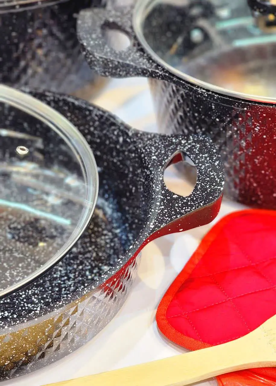 ✅ سرویس قابلمه ۱۵ پارچه چدن داخل گرانیتی Unique 
