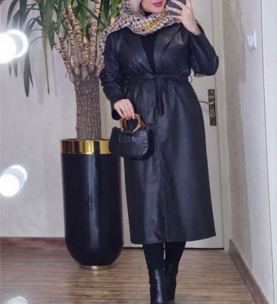 ☀️نام: مانتو چرم بلند
