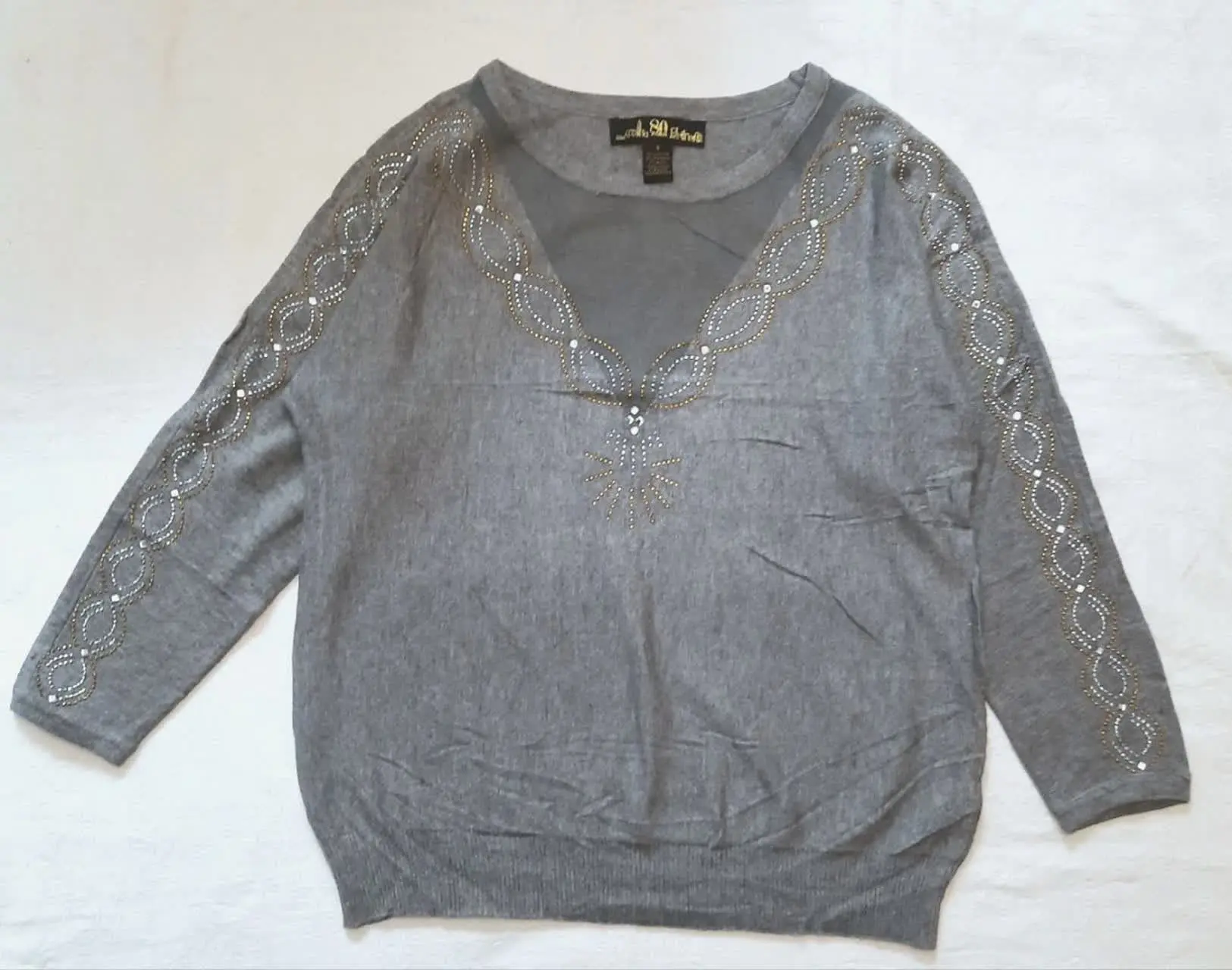 🌼بلوز بافت ظریف، تک رنگ طوسی
