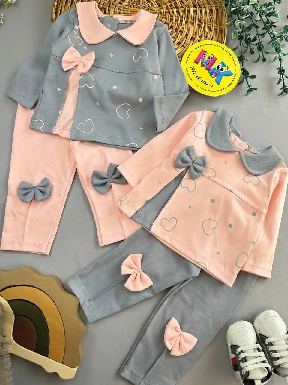 بلوز شلوار طرح قلبی قلبی صو...