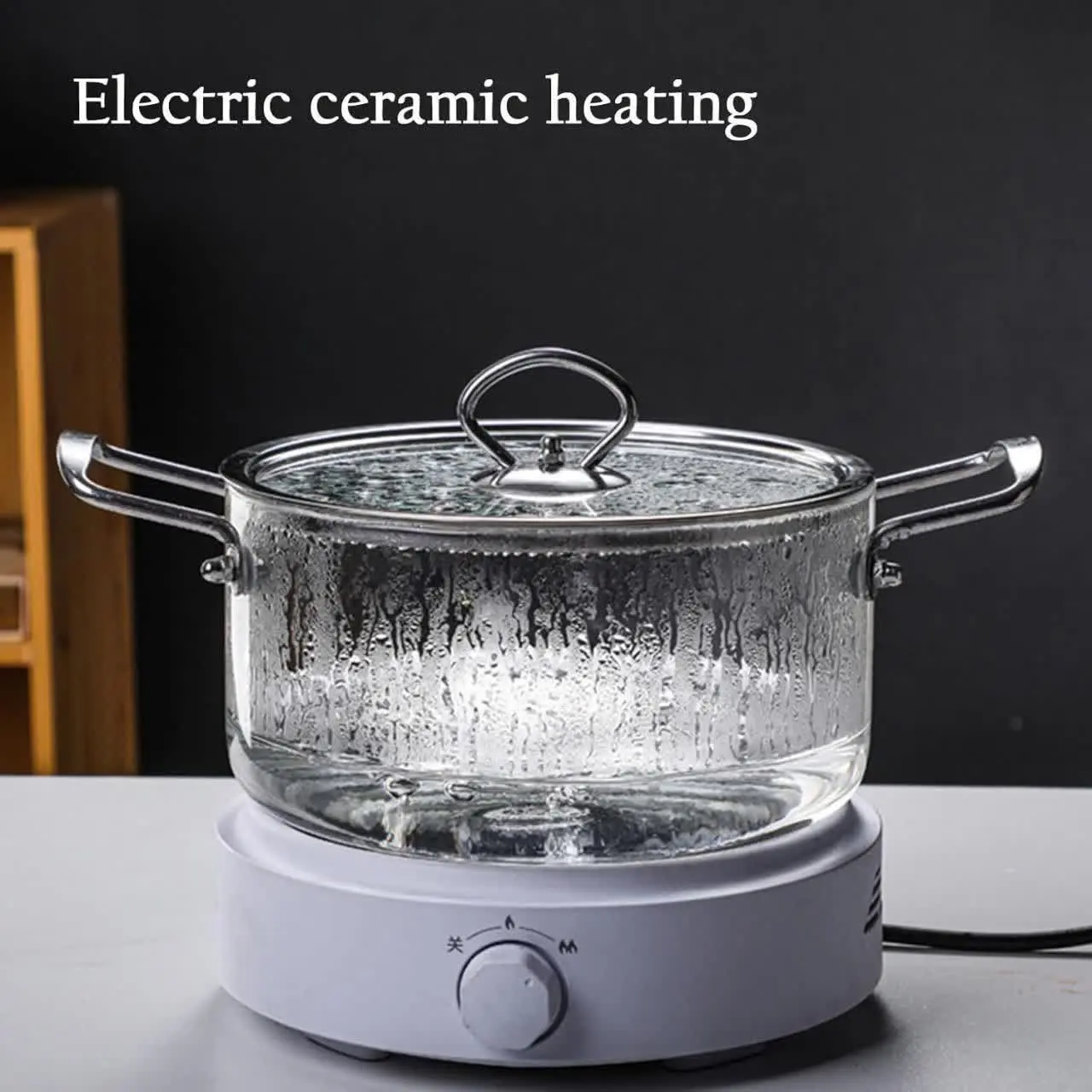 قابلمه پیرکس شعله مستقیم دسته استیل
