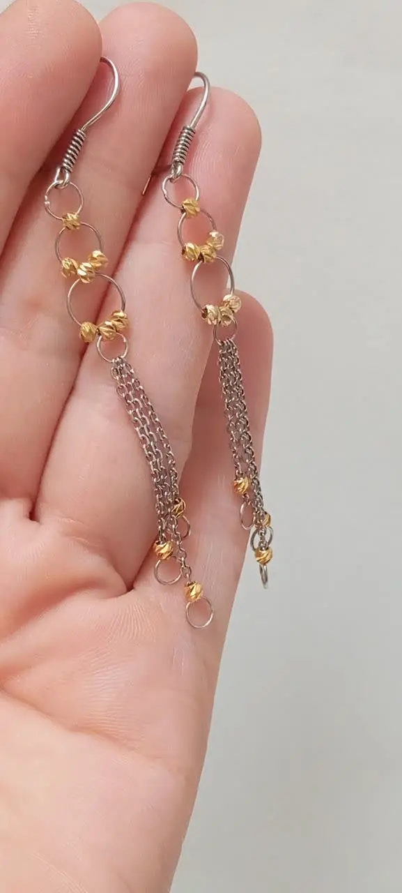 #گوشواره اویز نقره مدل البرناردو
