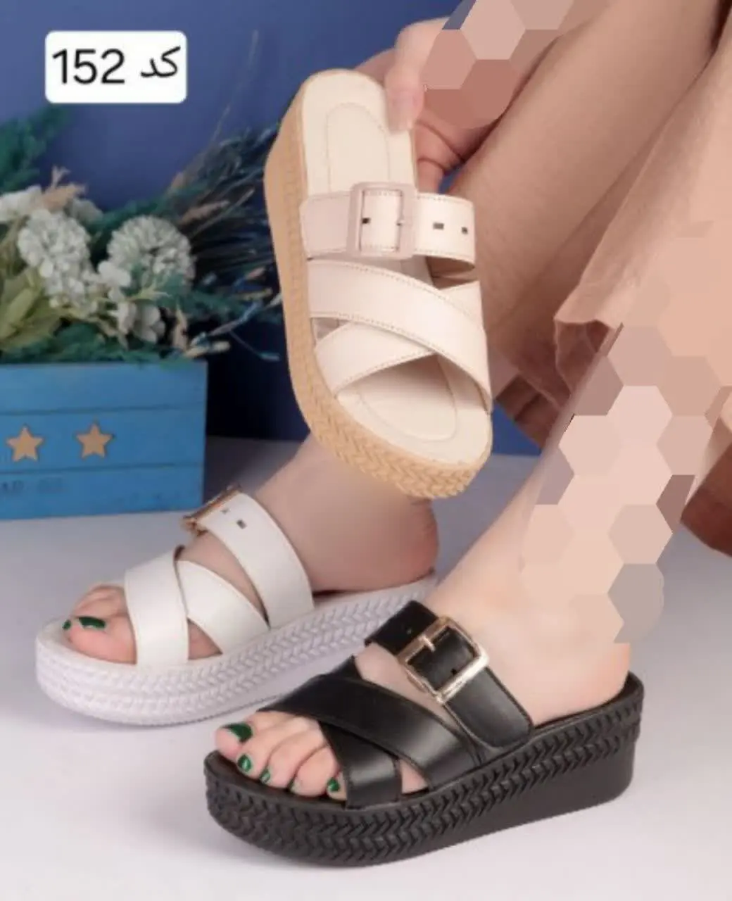 ☘ دمپایی لژدار فانتزی سگک و...