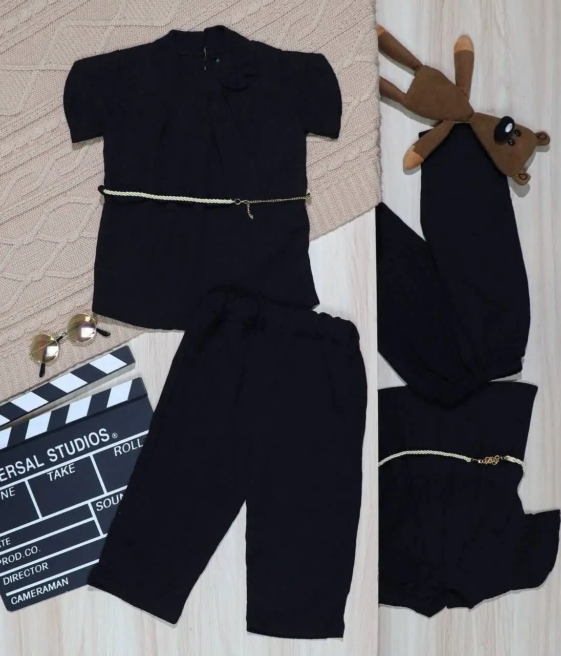 👫شومیز و شلوارک آیوا کمر زنجیری👫
