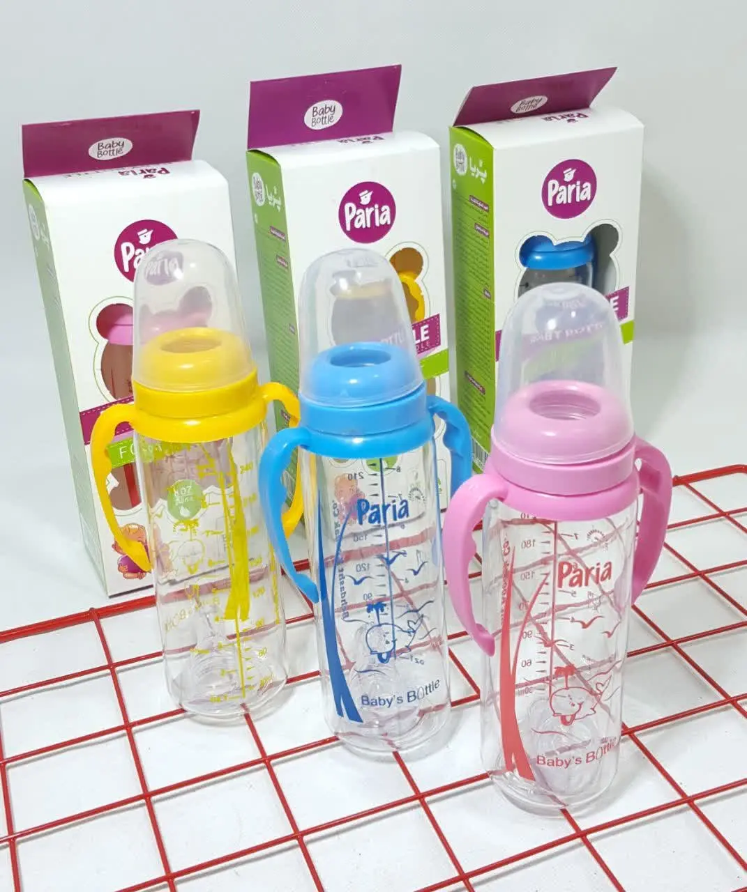 ❇️ شیشه شیر طلقی دسته دار 
