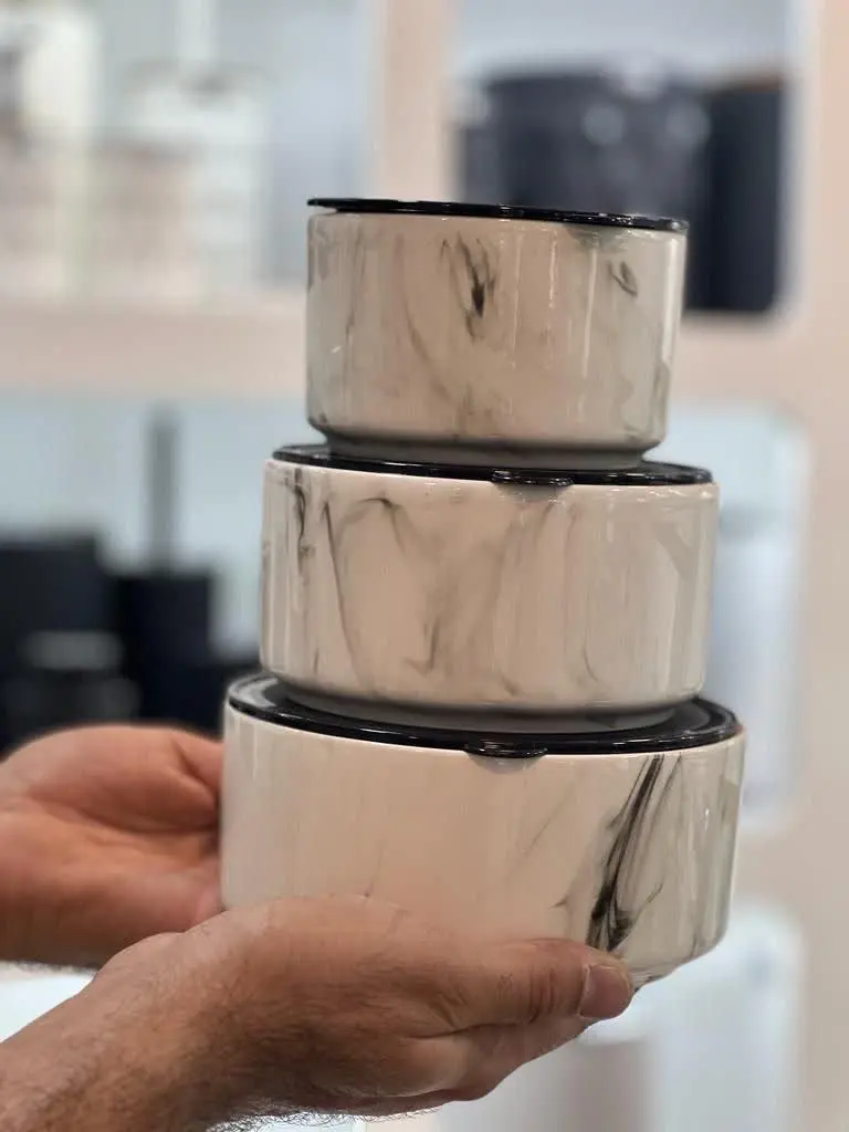 ظرف نگهدارنده سه تایی طرح ماربل
