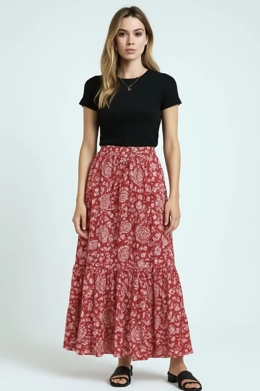 🌼دامن‌های گلدار کمر کشی
