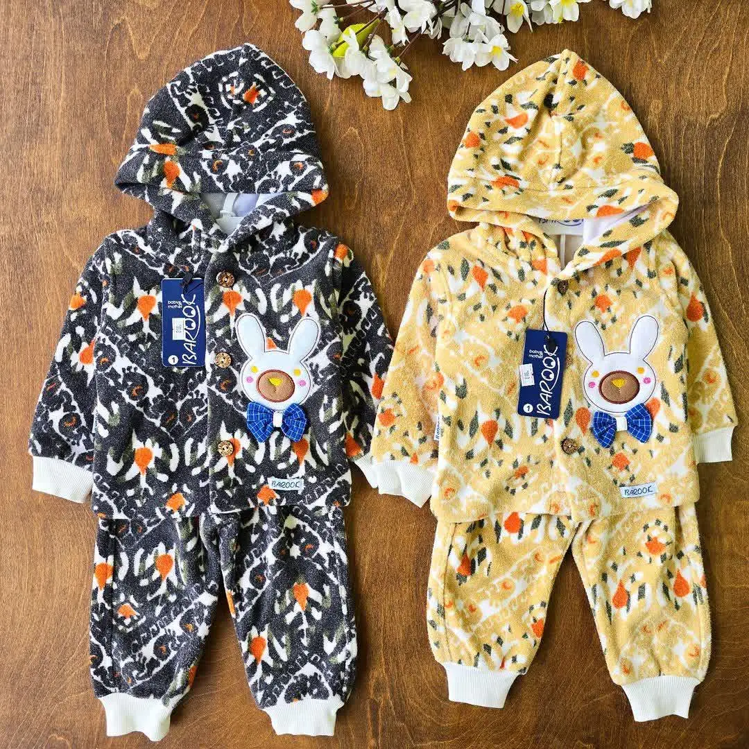 سویشرت شلوار خرگوش پاپیونی (فوتر) داخل کرکی
