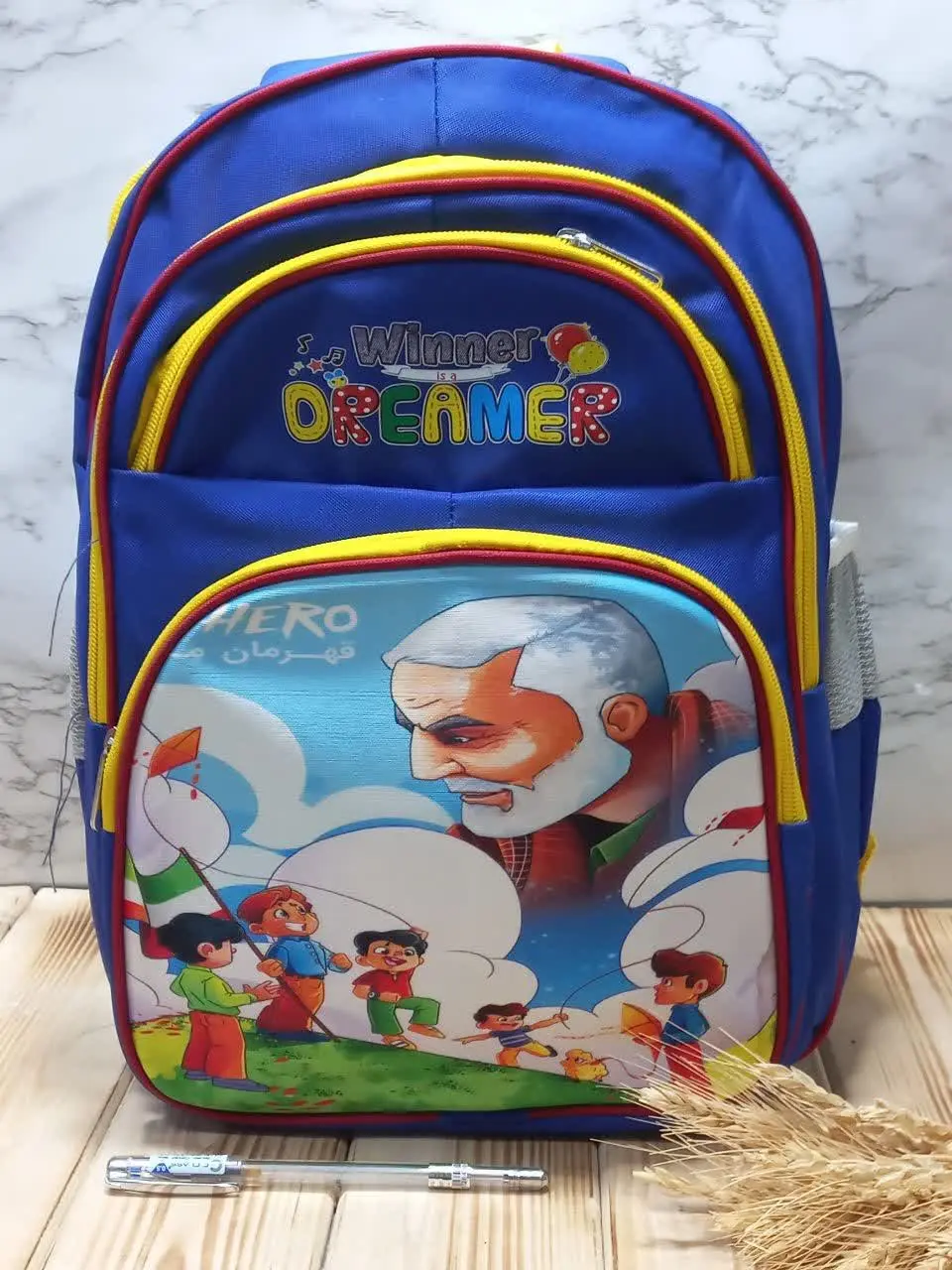 ✅ کوله مدرسه طرح دارقواره بزرگ ۴زیپ
