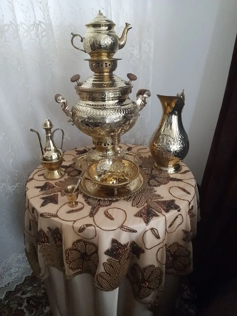 سماور برنجی ذغالی 

