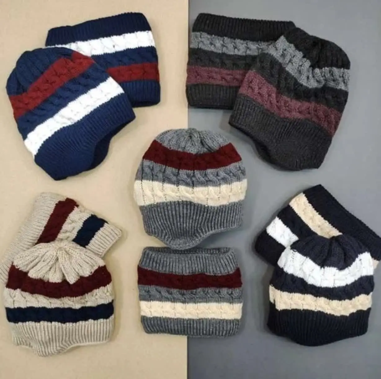 کلاه و گردنی رینگی پسرانه 
