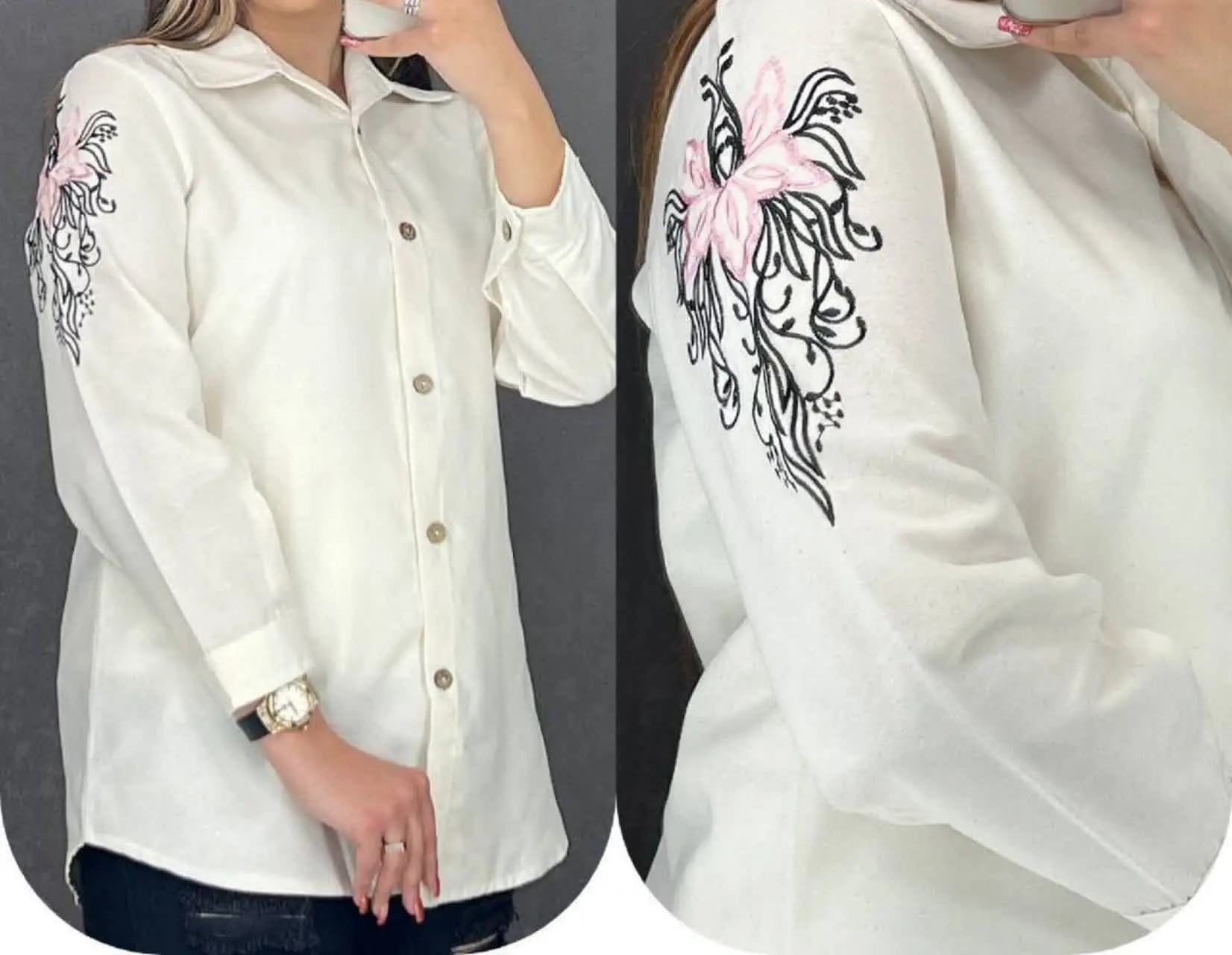 مدل آستین گلدوزی شده✅
