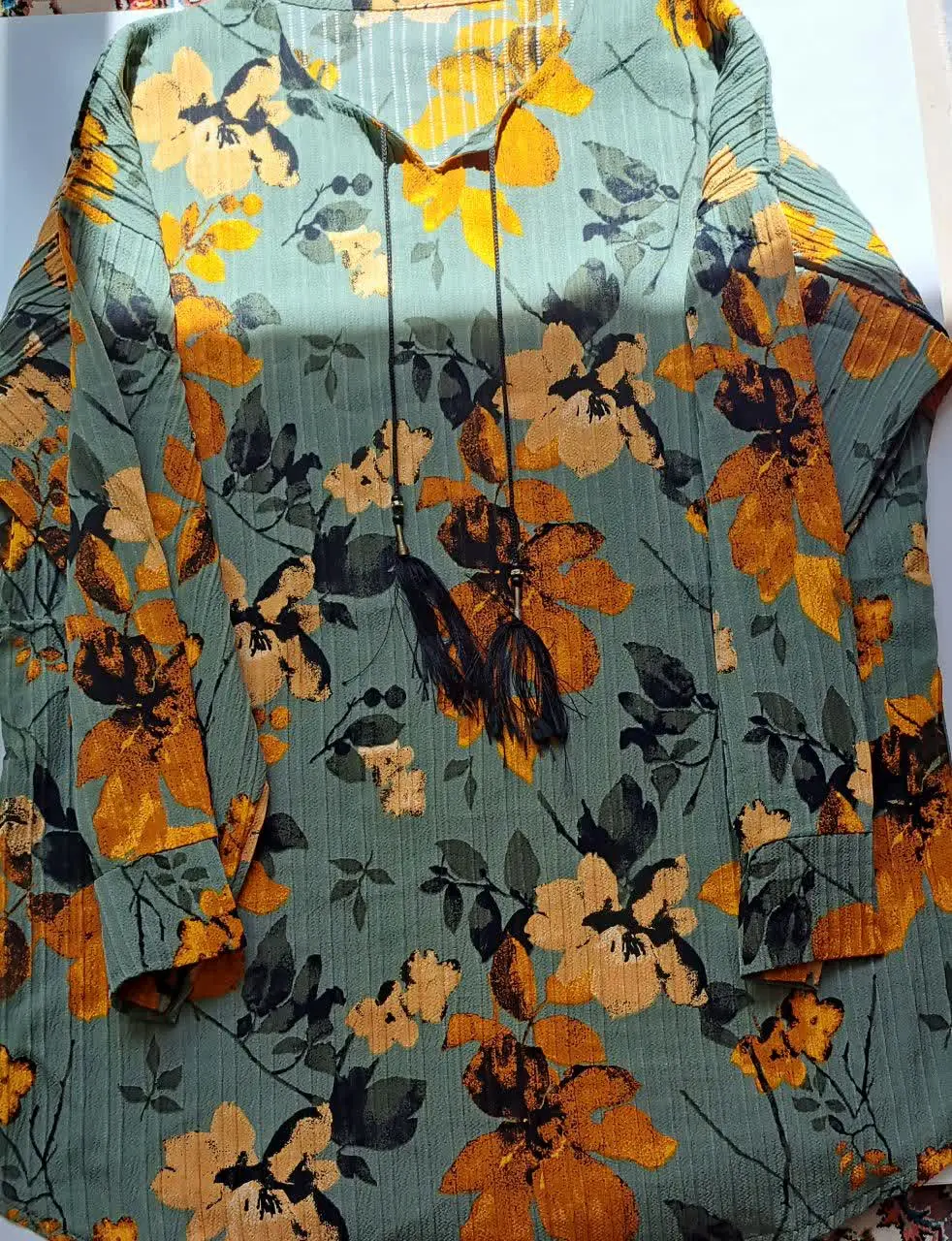 ✅ شومیز یقه بندی کراس طرح ک...