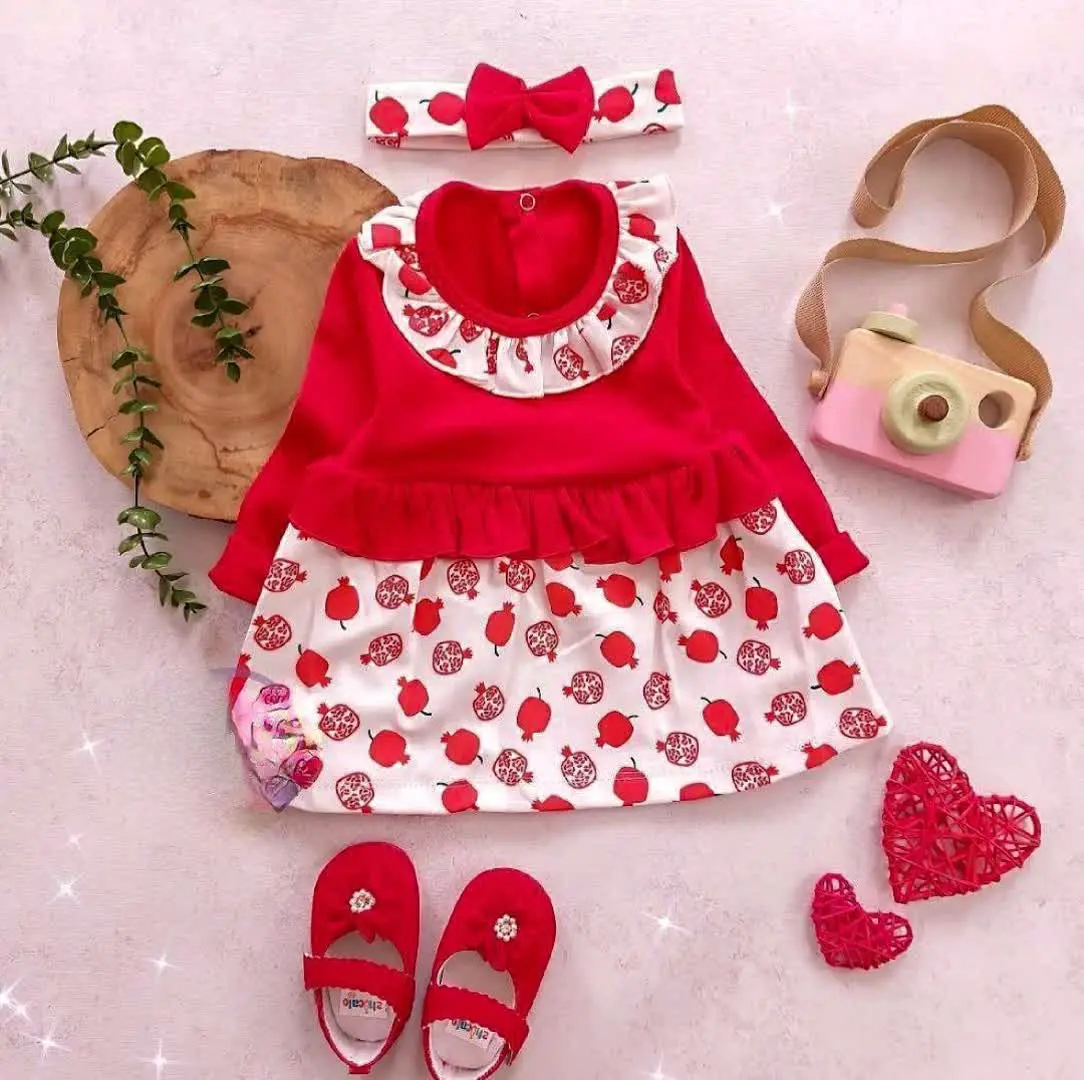 👚نام: 🍉🍉یلدایی دو تیکه کوچولو سارافن و هدبند طرح انار 🍉🍉
