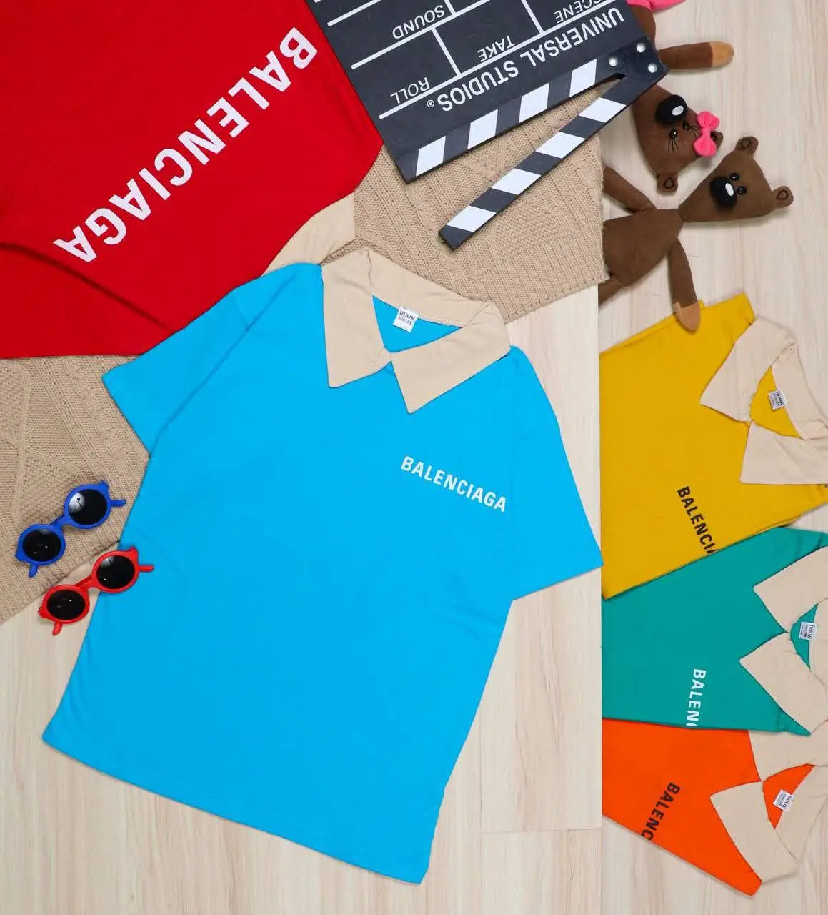 👫تیشرت پسرانه یقه دار چاپ BALENCIAGA 👫
