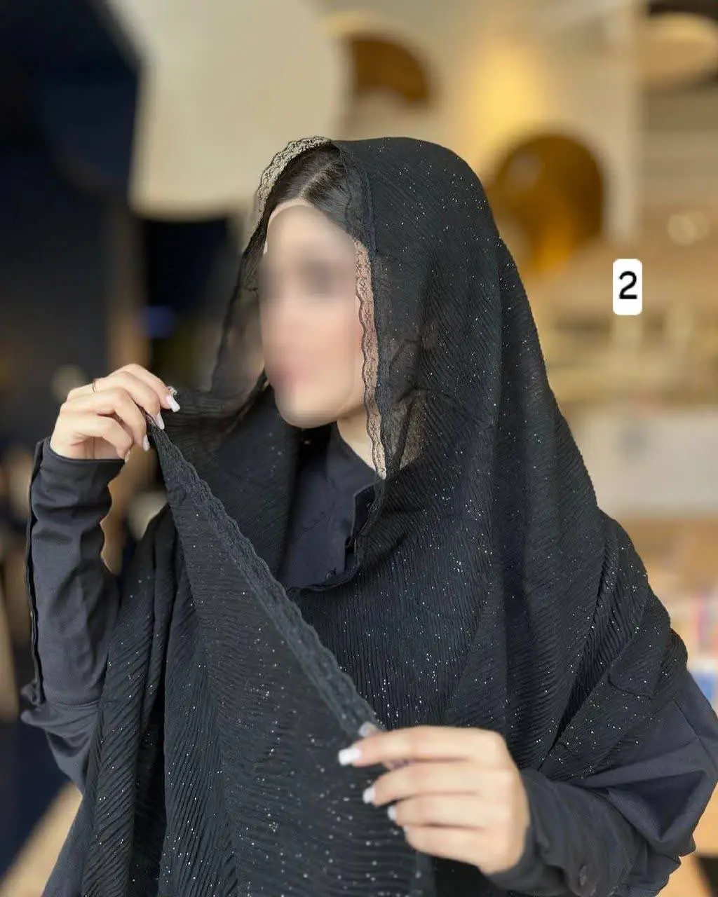 🌸 نام: شال لب دانتل
