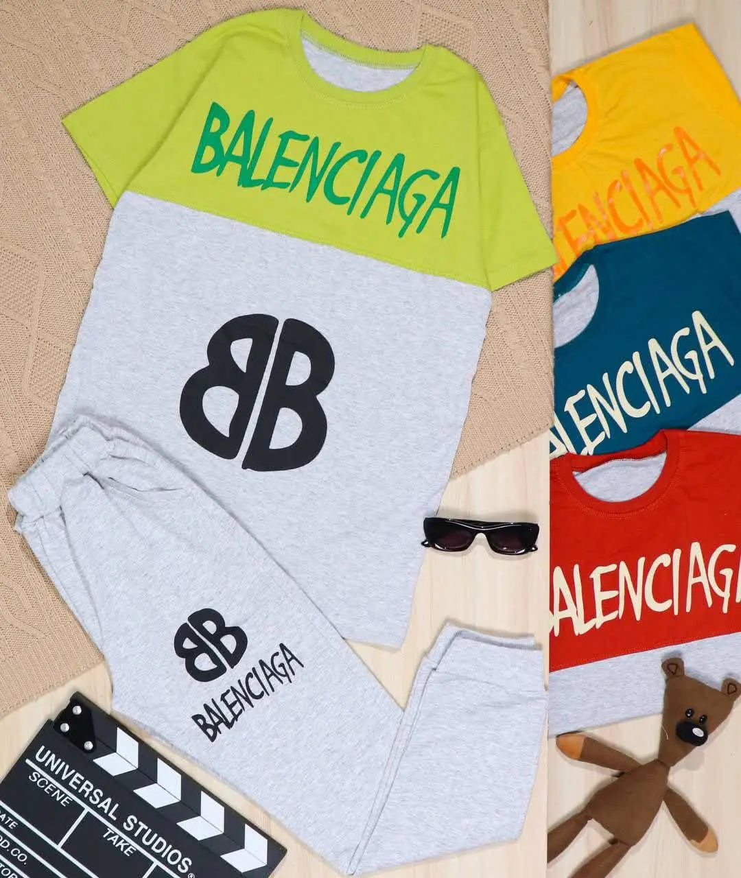 👫تیشرت و شلوار ترکیبی ملانژ BALENCIAGA👫
