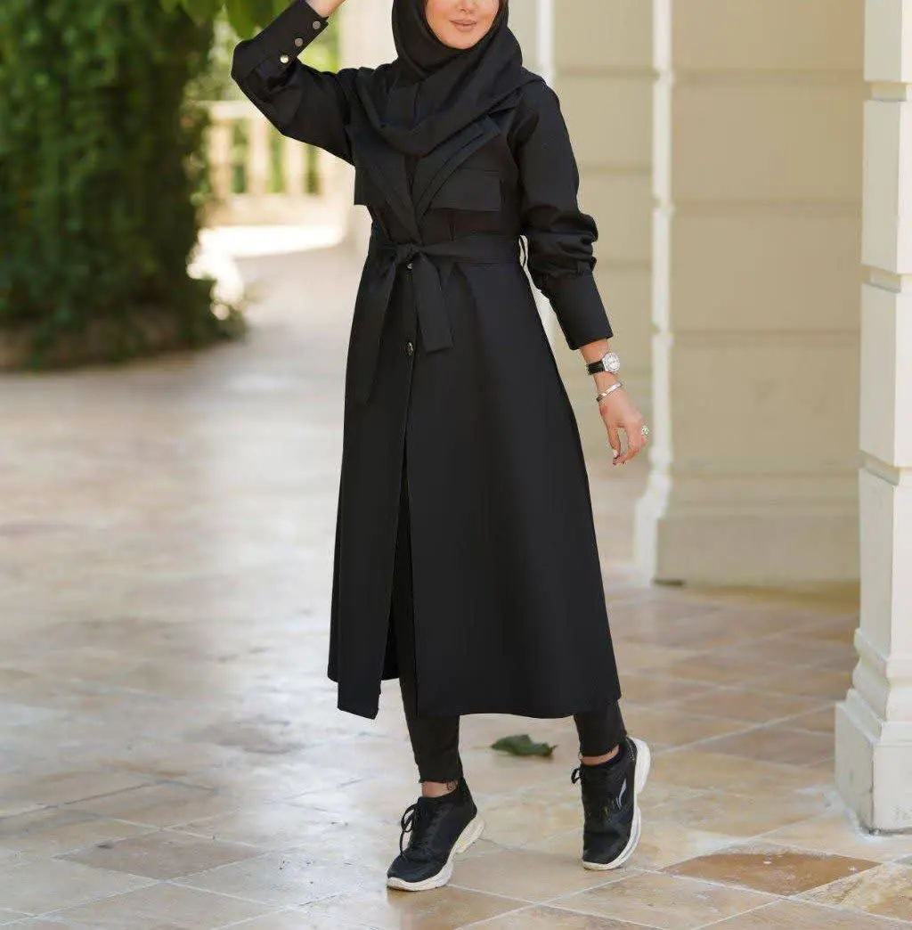 🔶️مانتو بلند دو یقه - آستین...