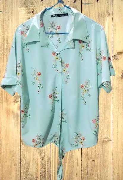 🌼شومیز گره‌ای گلدار، آستین کوتاه
