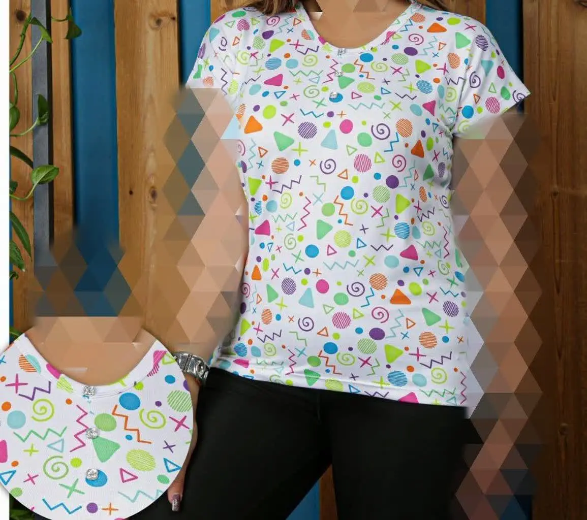 تیشرت آستین سرخود گیاهی 
