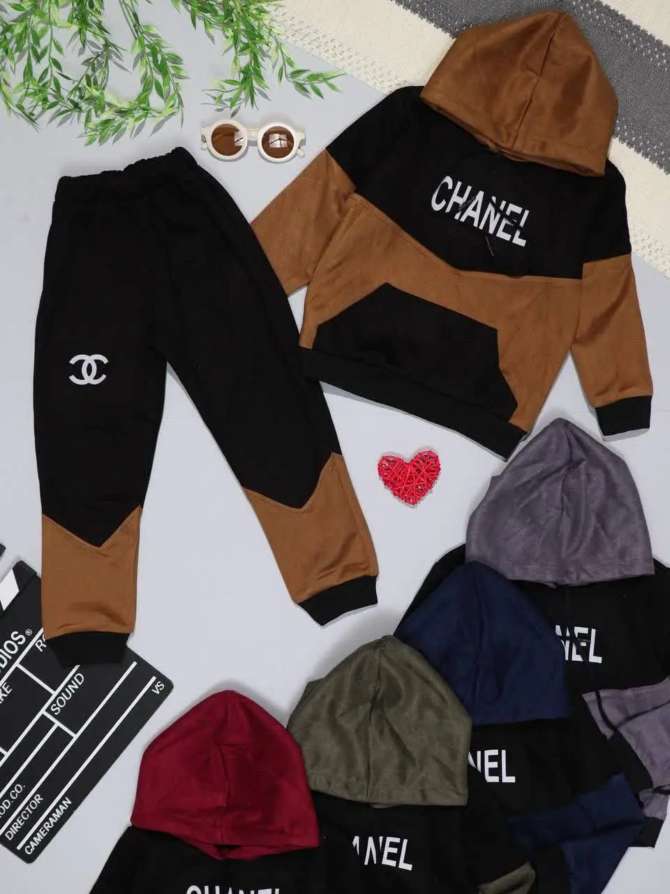 👫هودی و شلوار سوئیت چاپ CHA...