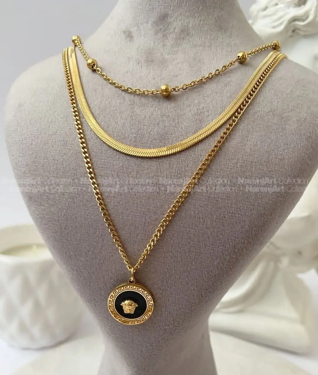 بازم یه مدل دیگه از گردنبند‌های چند ردیفه 🤗
