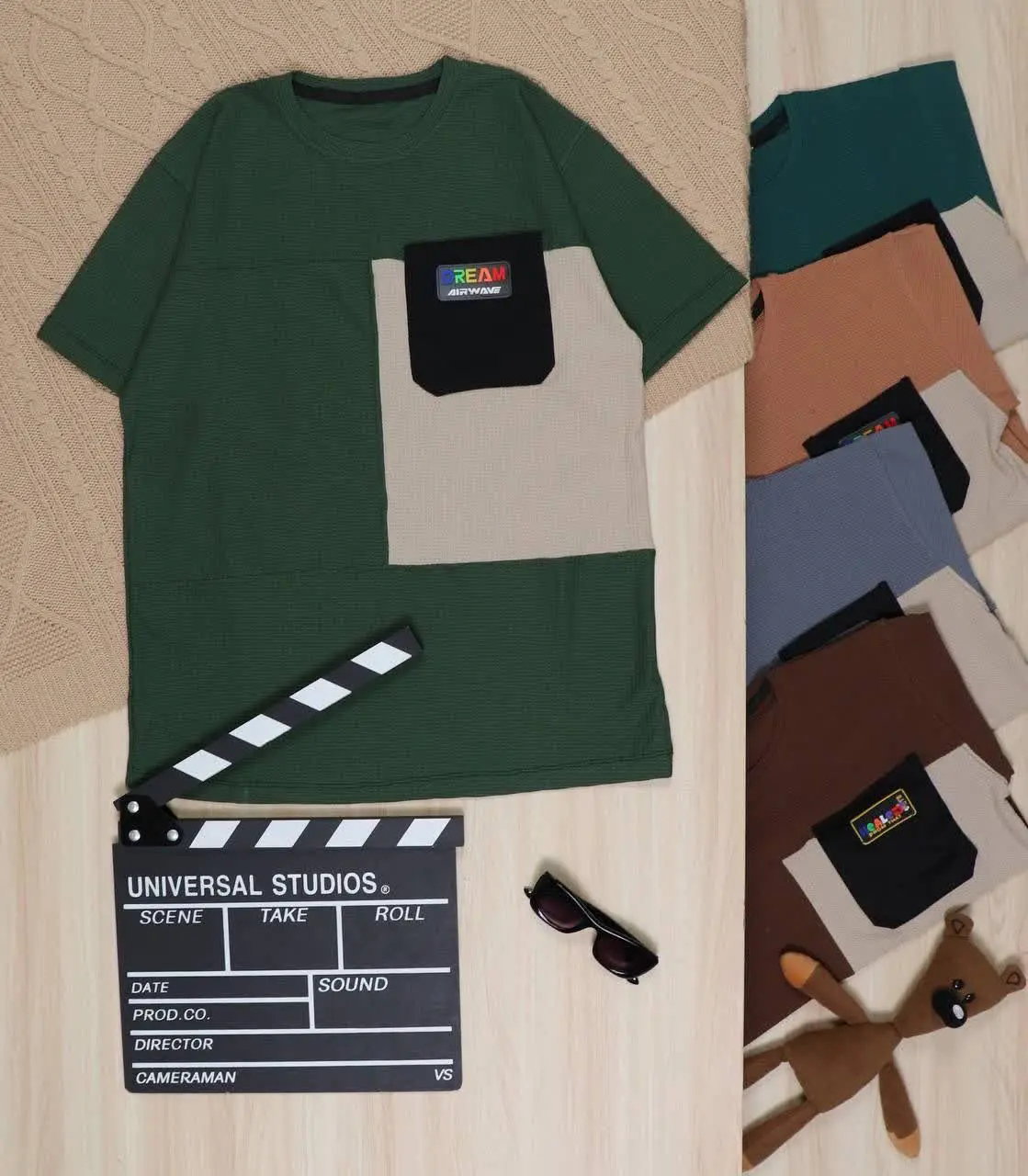 👫تیشرت بیسکوئیتی جیب دار ۳رنگ👫
