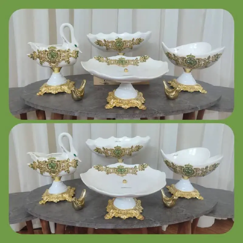 ✅سرویس چهارتیکه پذیرایی نگین رنگی یشم
