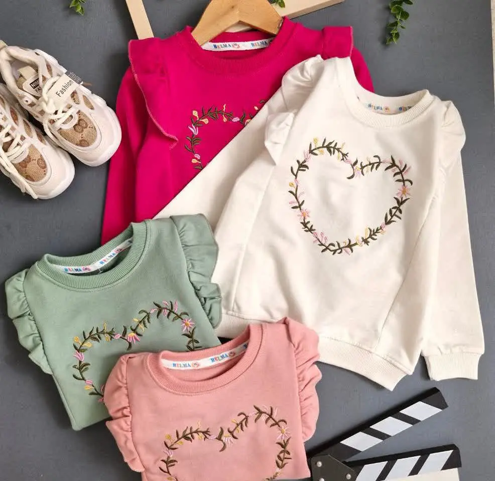 بلوز دخترونه قلبی گلدوزی