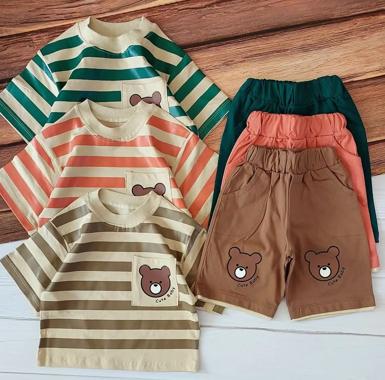 🔮ست تیشرت شلوارک لش اسپرت طرح خرسی🔮
