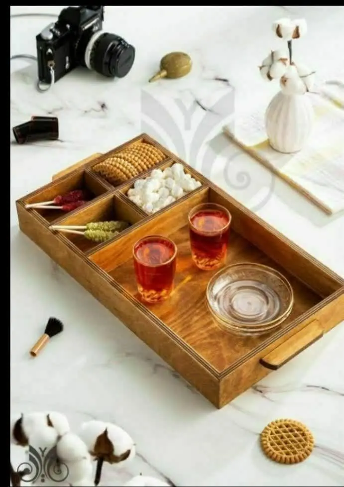 سینی چوبی ۵ خانه
