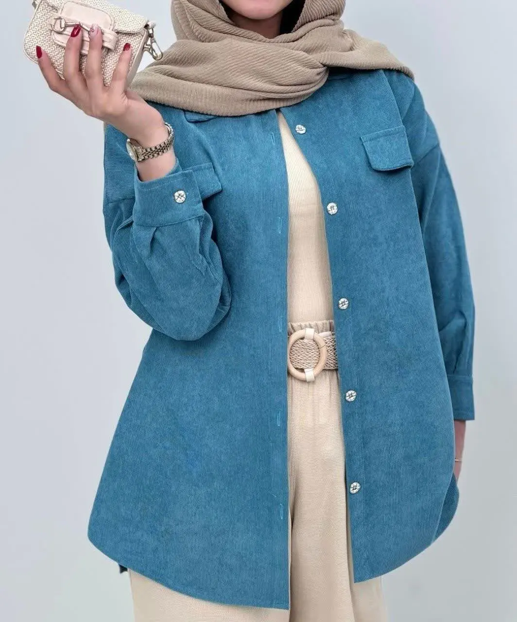 نام: مانتو مخمل کبریتی آویشن
