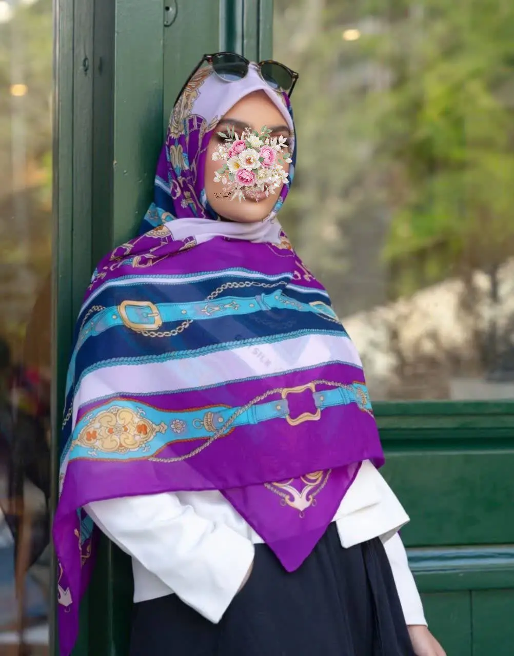 روسری حریر ایتالیایی طرح کم...