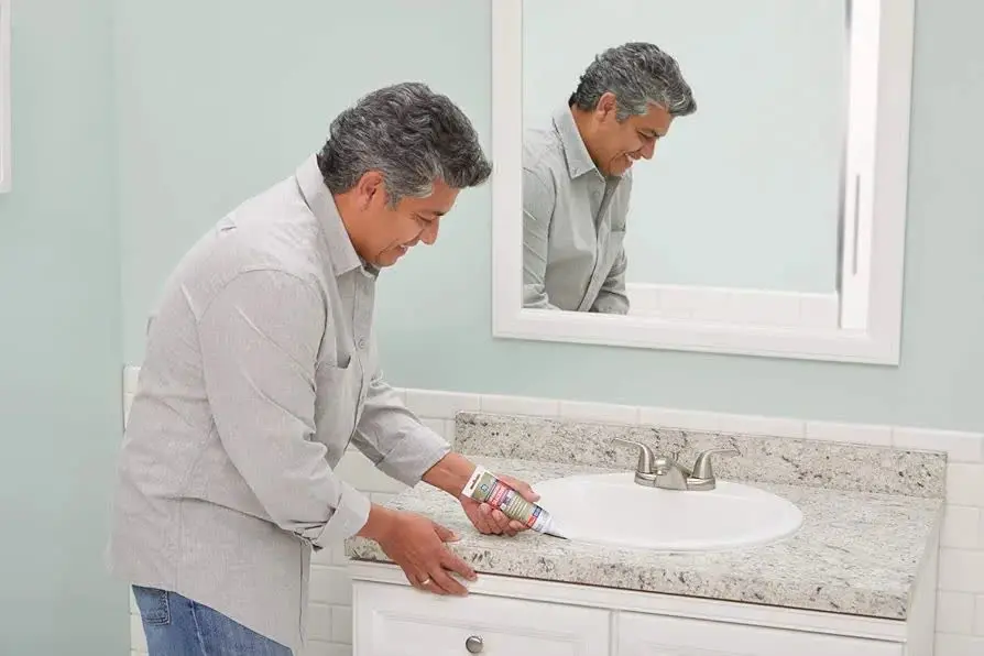 چسب سیلیکونی شفاف آب بندی دور سینک
