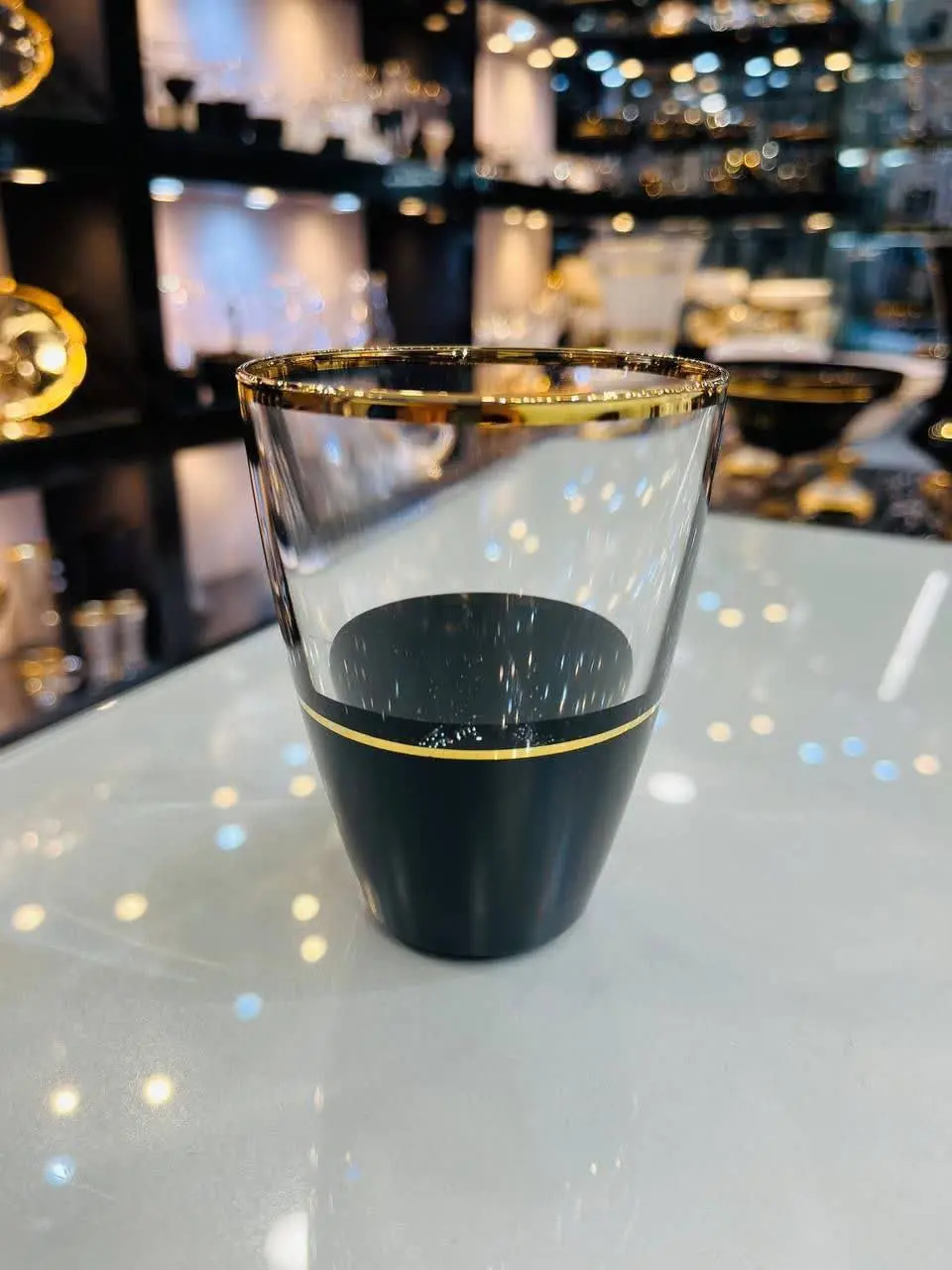 🛑 #نیم_لیوان کریستالیکا ایتالیا ‌مشکی طلایی
