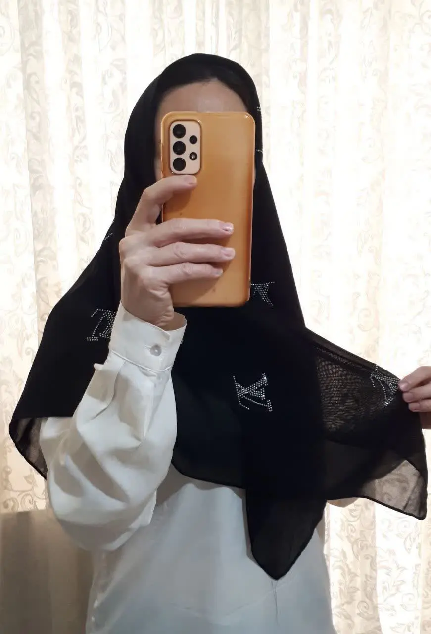 🖋نام: روسری کرپ مجلسی نگینی
