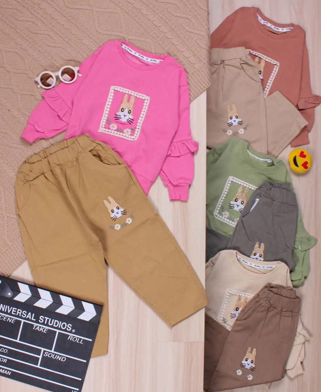 👫بلوز و شلوار کتان گلدوزی خرگوش👫
