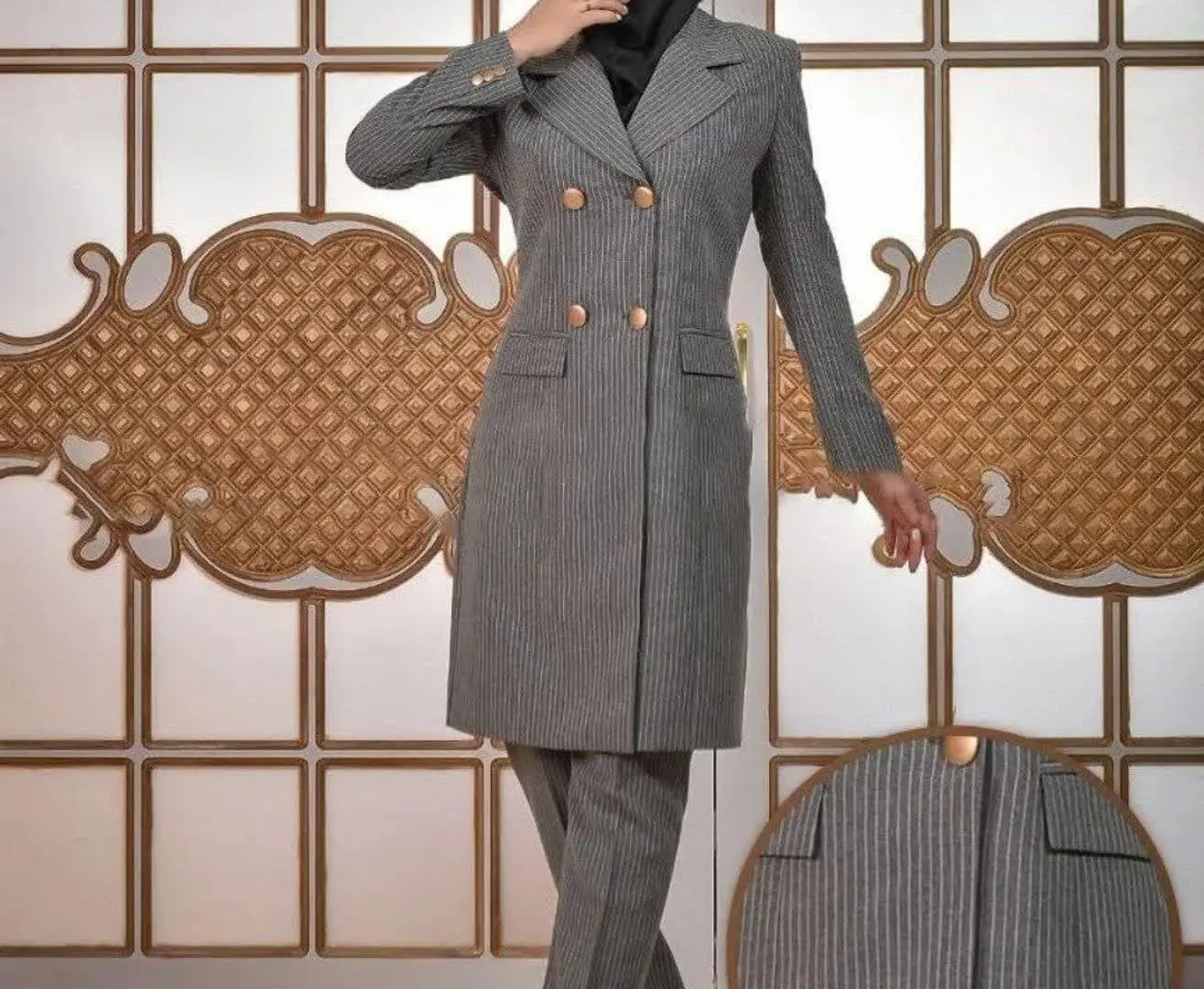 🍃نام: مانتو شلوار اداری دیپلمات مژگان
