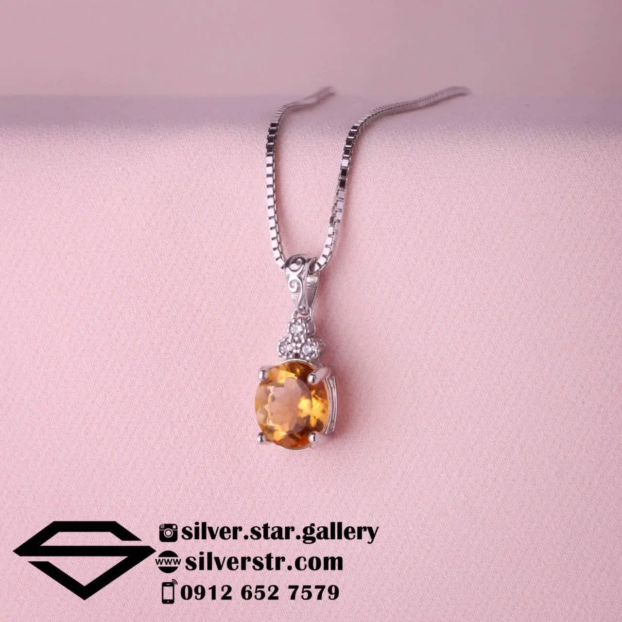 🌟 پلاک زنانه سیترین اصل کد...