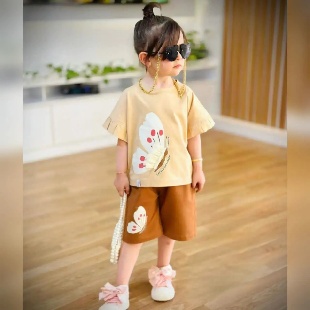 🦋✨ ست تیشرت و شلوارک پروانه ✨🦋