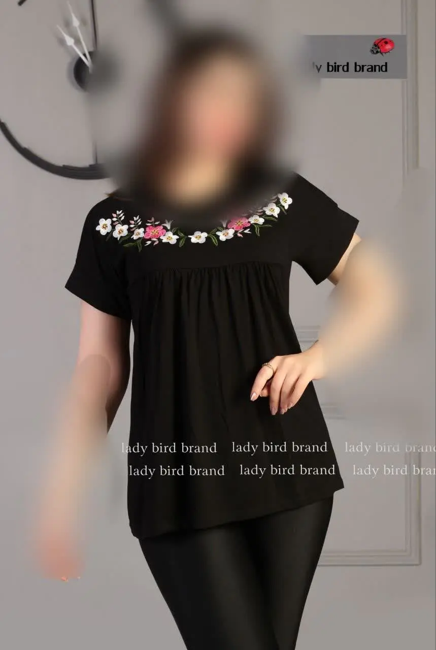 نام: تیشرت چین دار گلدوزی
