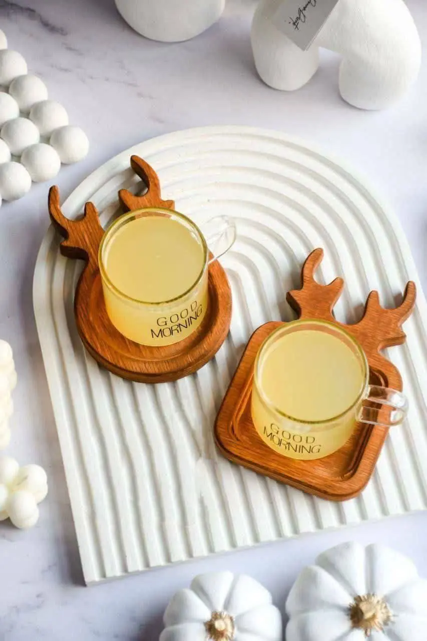 ⚜زیرلیوانی چوبی گوزن 
